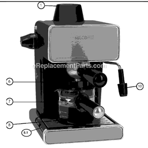 Page A Diagram and Parts List for BVMC-ECM260  Mr Coffee Espresso Machine